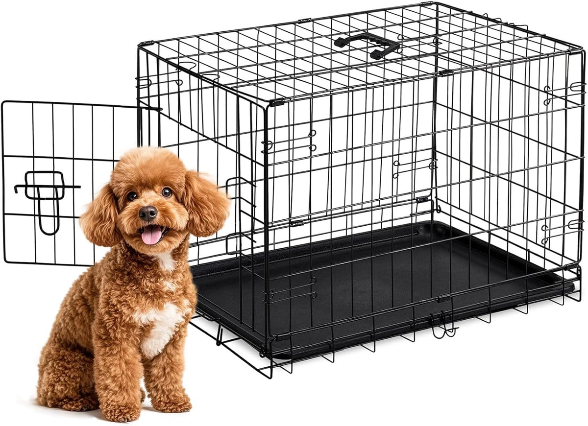 36 Inch Dog Crate, Medium Dog Cage, Foldable Puppy Pet Kennel