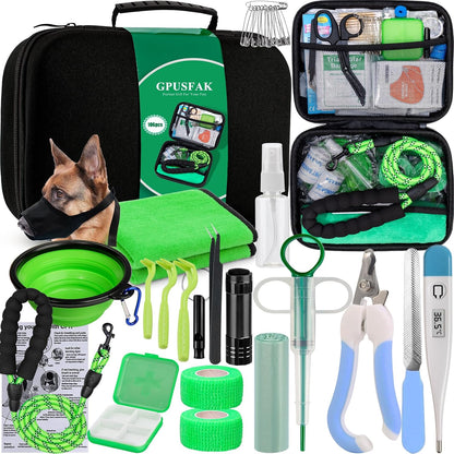 Pet First Aid Kit for Dogs - Pet Emergency Kit for Camping Hiking Traveling Hunting and Sports (Pink)