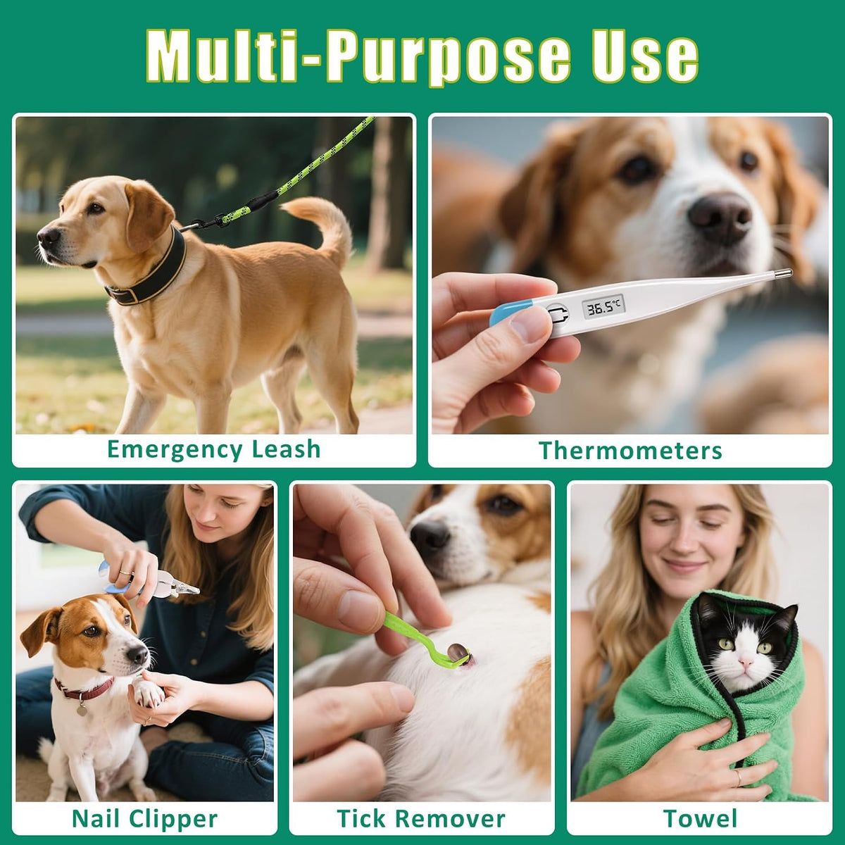 Pet First Aid Kit for Dogs - Pet Emergency Kit for Camping Hiking Traveling Hunting and Sports (Pink)