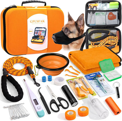 Pet First Aid Kit for Dogs - Pet Emergency Kit for Camping Hiking Traveling Hunting and Sports (Pink)