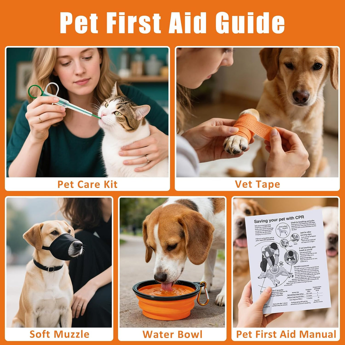 Pet First Aid Kit for Dogs - Pet Emergency Kit for Camping Hiking Traveling Hunting and Sports (Pink)