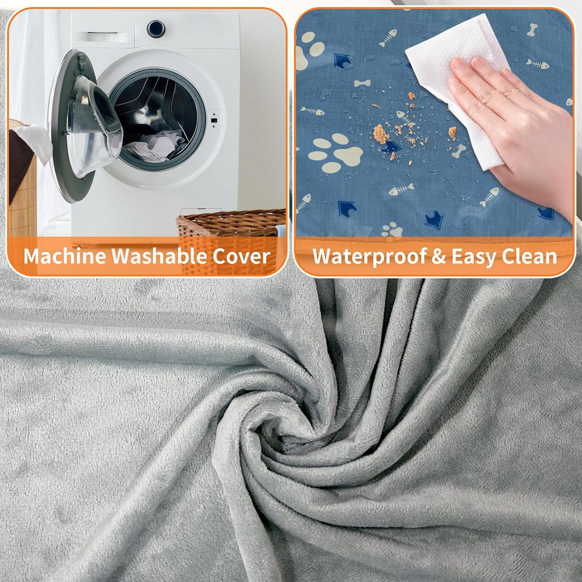 Pet Heating Pad, 9 Adjustable Temperature Cat Heating Pad with Timer, 17.7"x17.7" Waterproof Heated Warming Dog Blanket Bed Mat for Cats Dogs Kitten Puppy Small Animal Indoor with Chew Resistant Cord