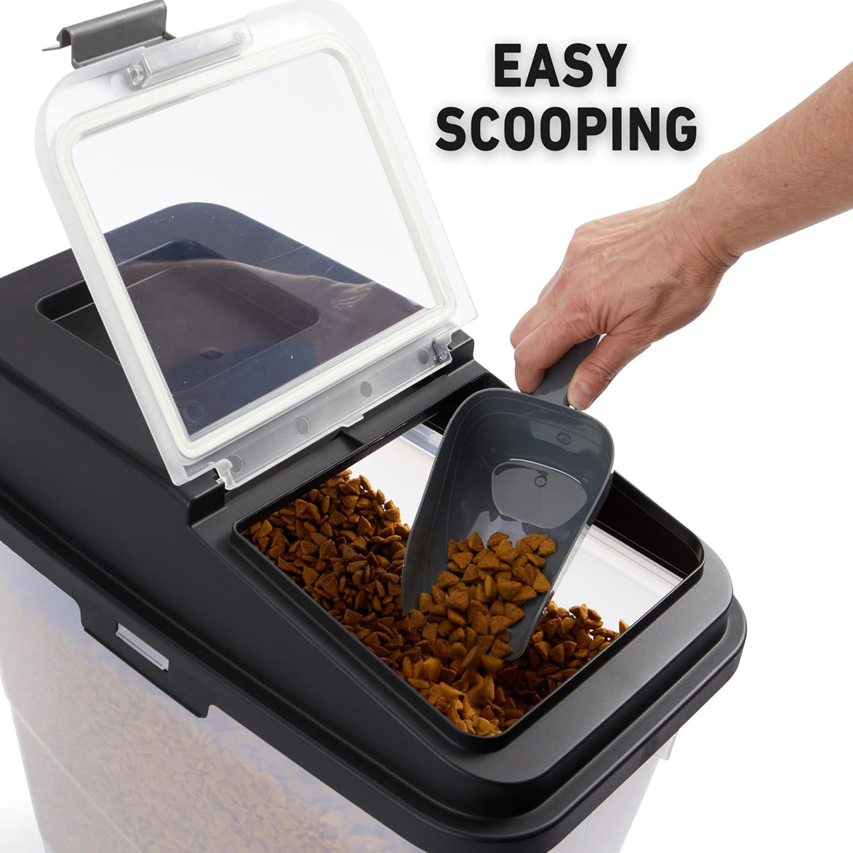 Airtight Dog Food Storage Container, Up to 36 lbs, with Portion Scoop – BPA Free Airtight Pet Food Bin on Wheels
