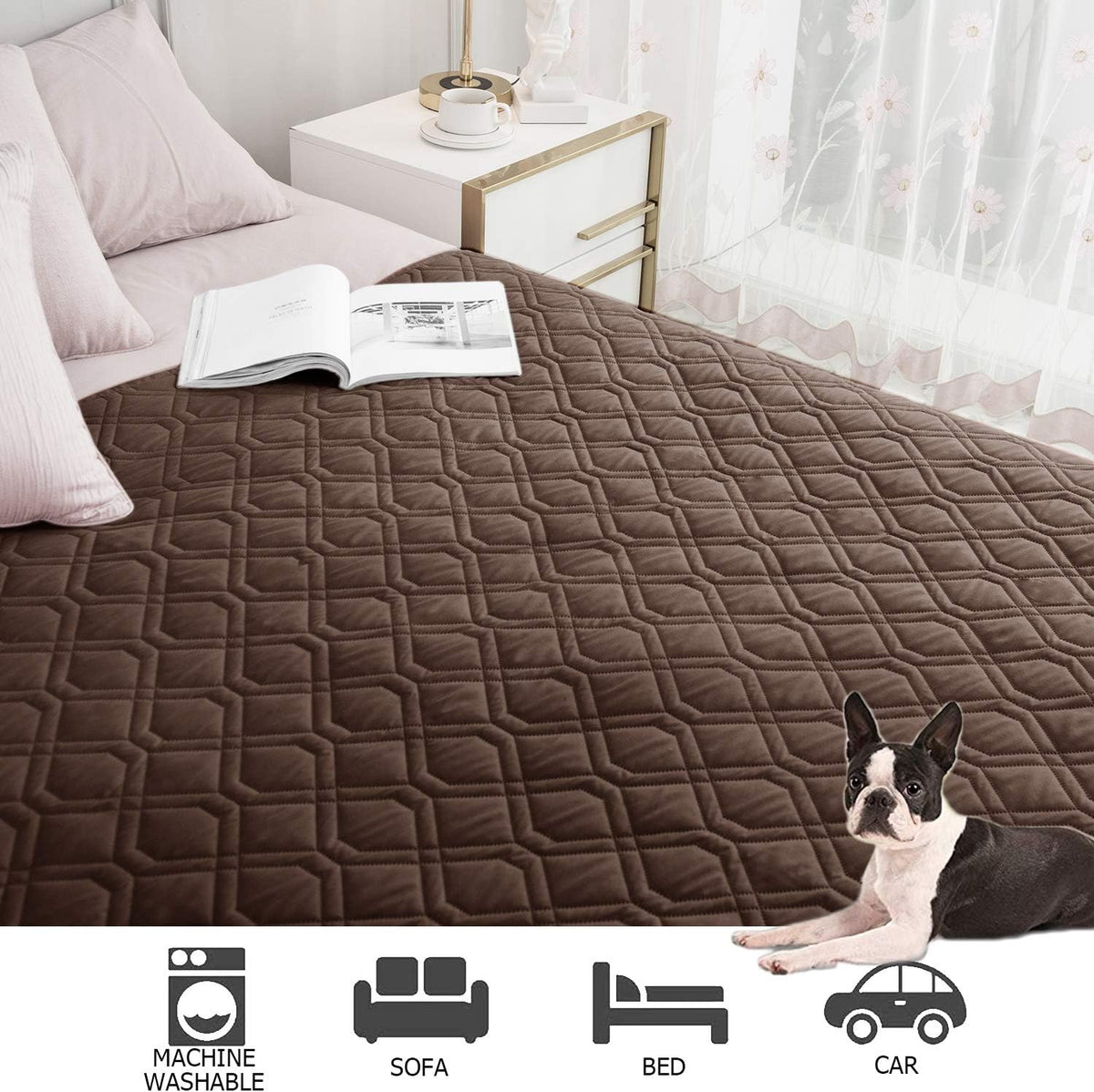 Waterproof Dog Bed Cover Pet Blanket for Furniture Bed Couch Sofa Reversible - Colors A
