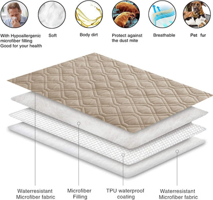 Waterproof Dog Bed Cover Pet Blanket for Furniture Bed Couch Sofa Reversible - Colors A