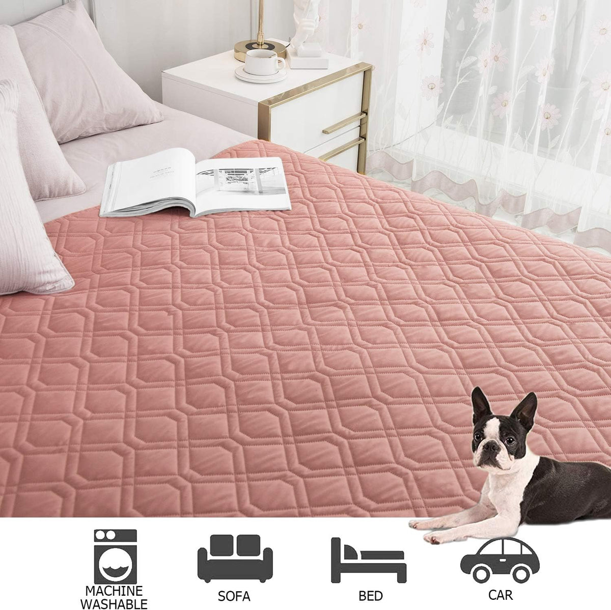 Waterproof Dog Bed Cover Pet Blanket for Furniture Bed Couch Sofa Reversible - Colors A