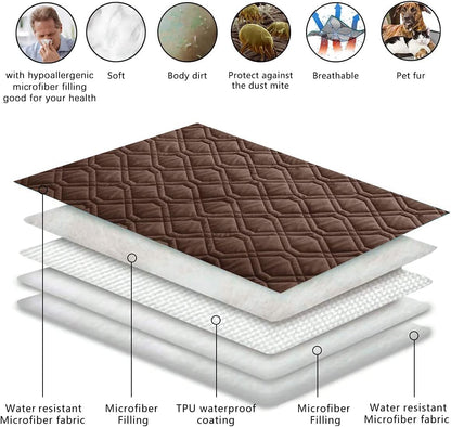 Waterproof Dog Bed Cover Pet Blanket for Furniture Bed Couch Sofa Reversible - Colors A