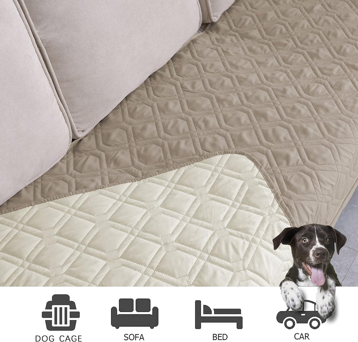 Waterproof Dog Bed Cover Pet Blanket for Furniture Bed Couch Sofa Reversible - Colors A