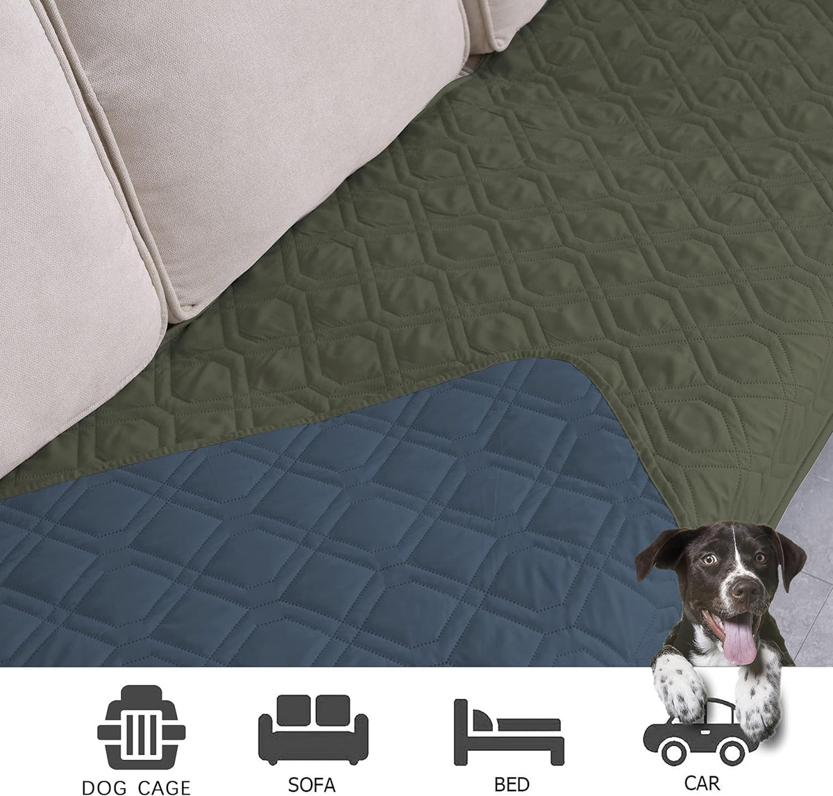 Waterproof Dog Bed Cover Pet Blanket for Furniture Bed Couch Sofa Reversible - Colors A