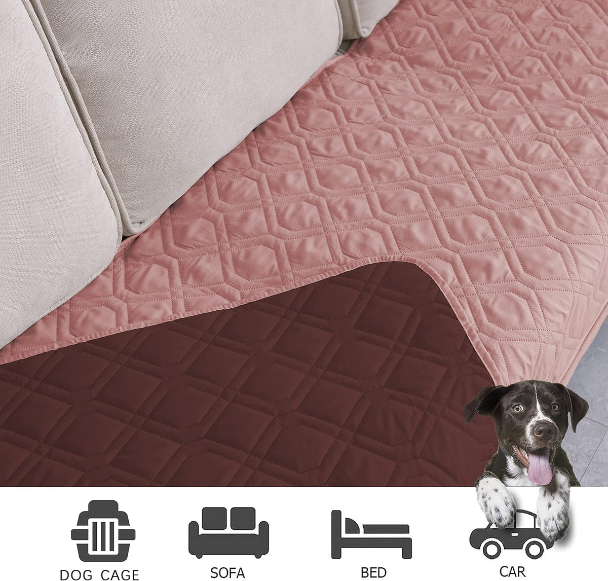 Waterproof Dog Bed Cover Pet Blanket for Furniture Bed Couch Sofa Reversible - Colors A
