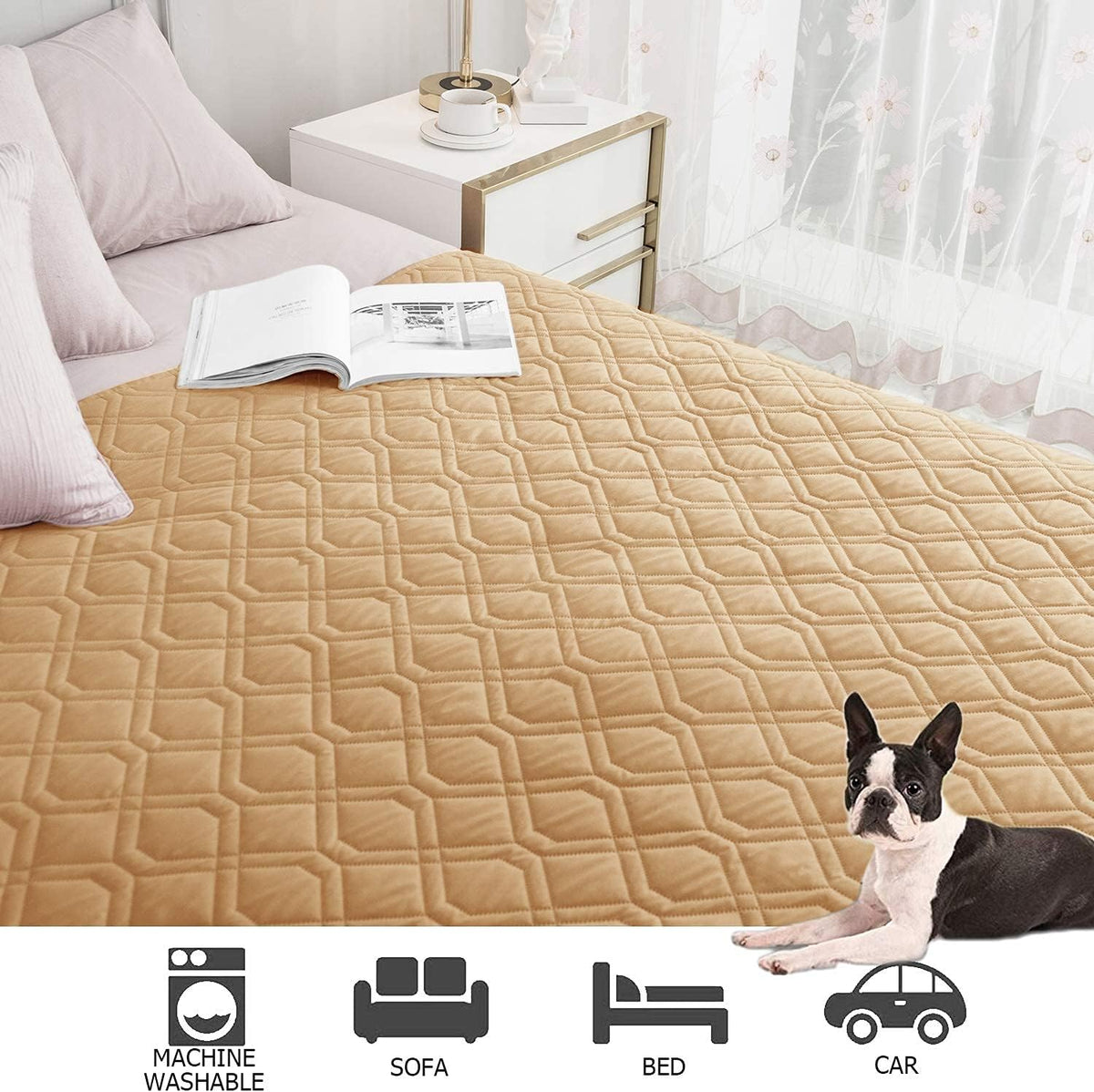 Waterproof Dog Bed Cover Pet Blanket for Furniture Bed Couch Sofa Reversible - Colors A
