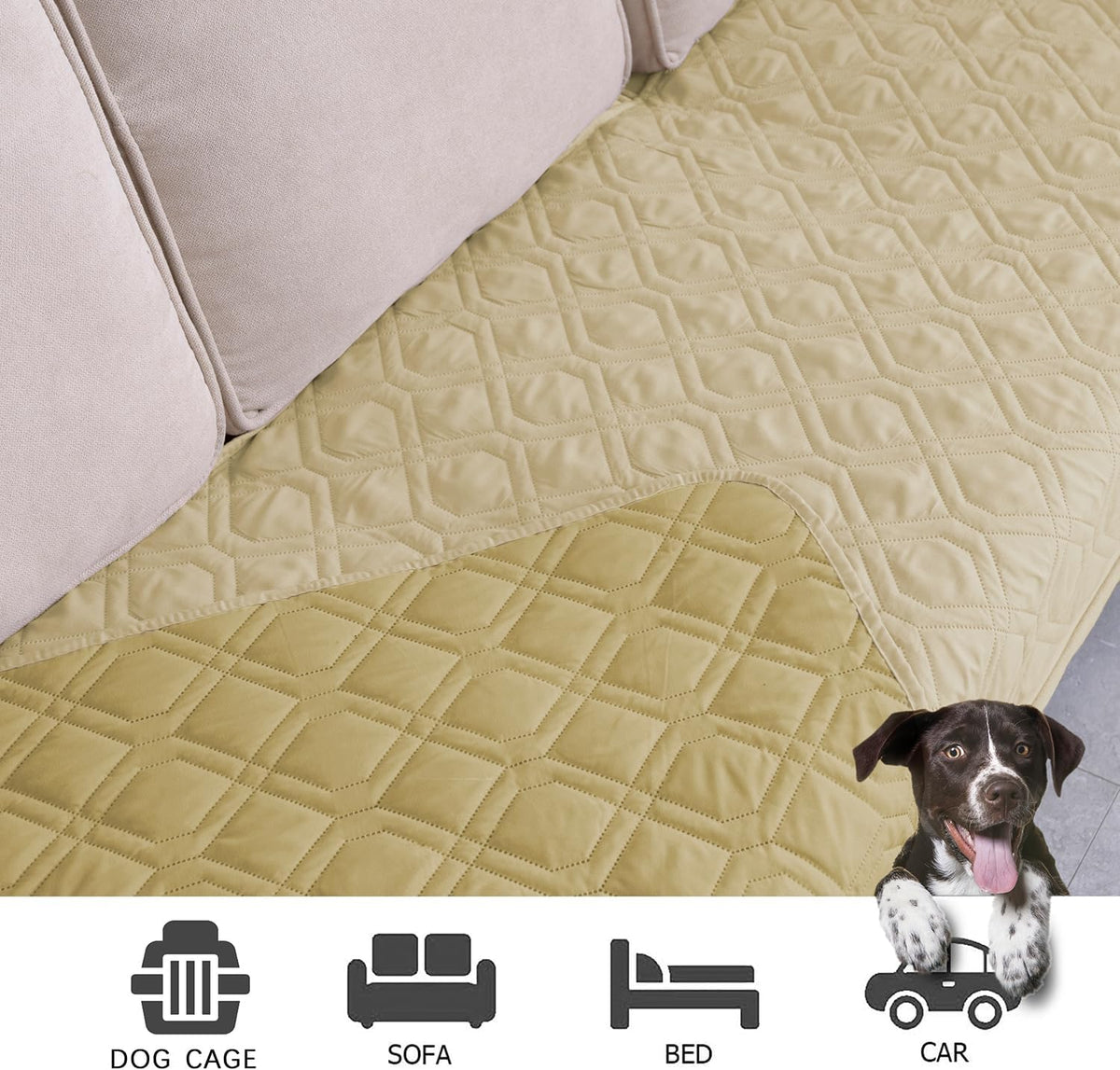Waterproof Dog Bed Cover Pet Blanket for Furniture Bed Couch Sofa Reversible - Colors A