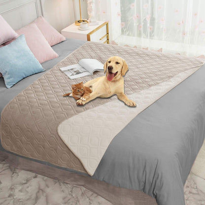 Waterproof Dog Bed Cover Pet Blanket for Furniture Bed Couch Sofa Reversible - Colors A