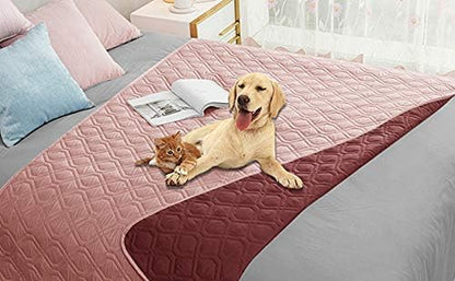 Waterproof Dog Bed Cover Pet Blanket for Furniture Bed Couch Sofa Reversible - Colors A