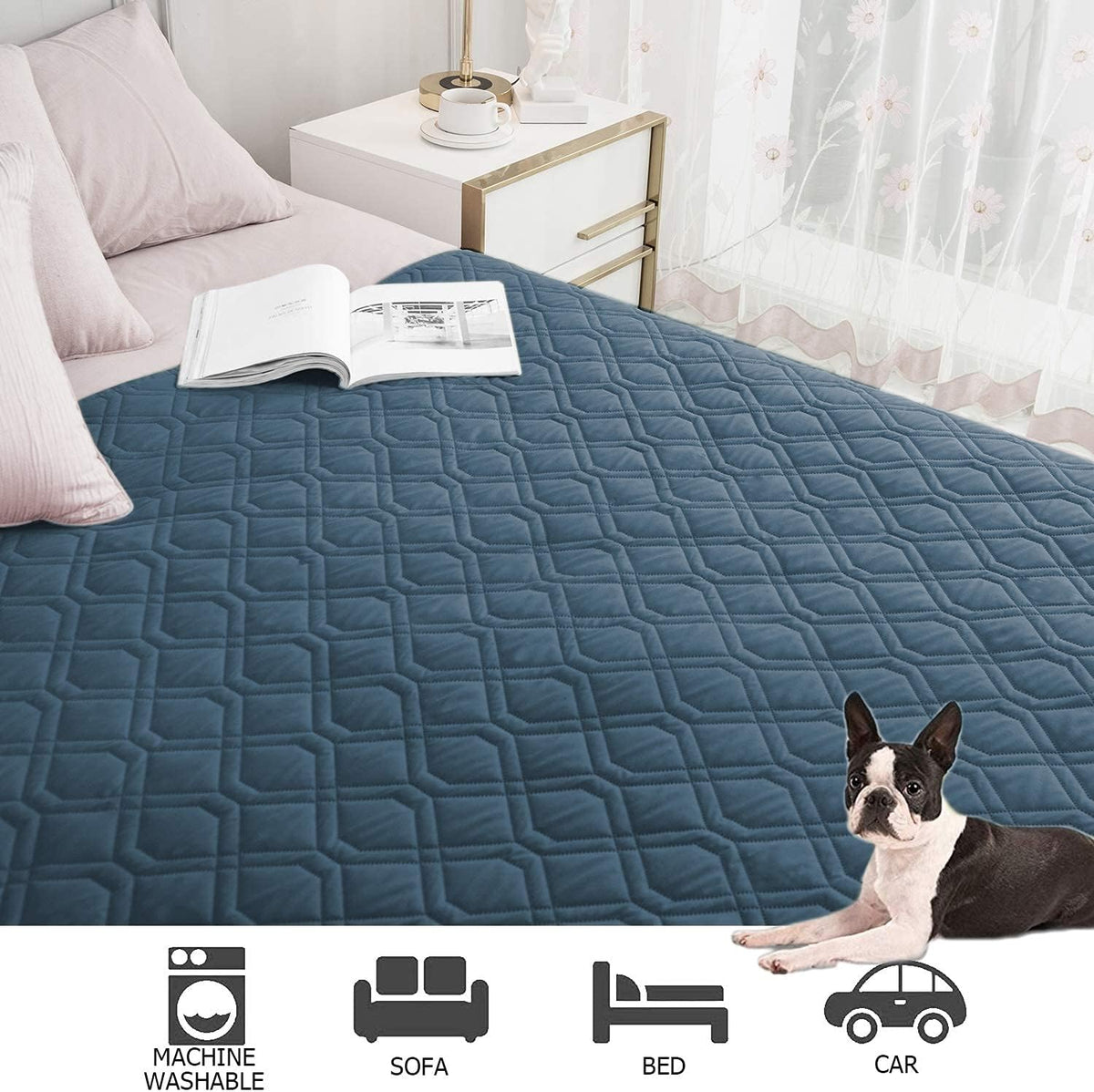 Waterproof Dog Bed Cover Pet Blanket for Furniture Bed Couch Sofa Reversible - Colors A