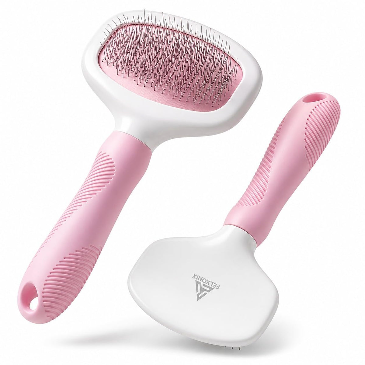 Pink Deshedding Slicker Brush for Long and Short Hair Dogs | Removes Loose Undercoat, Mats and Tangles, Skin Friendly Grooming Comb for Shedding Control on Long and Short Hair
