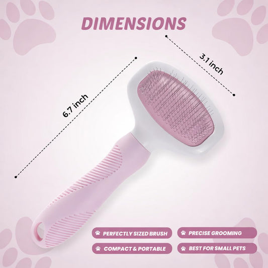 Pink Deshedding Slicker Brush for Long and Short Hair Dogs | Removes Loose Undercoat, Mats and Tangles, Skin Friendly Grooming Comb for Shedding Control on Long and Short Hair