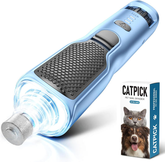 7-Speed Quiet Dog & Cat Nail Grinder with 360° LED for Thick Nails