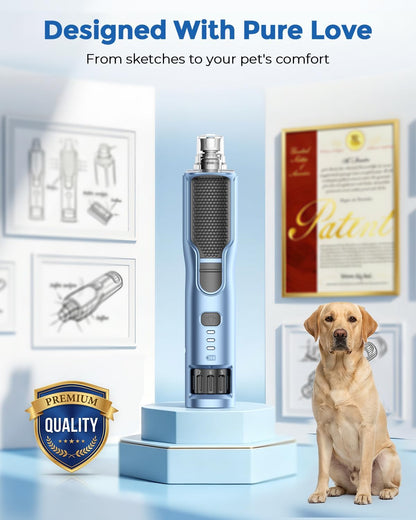 7-Speed Quiet Dog & Cat Nail Grinder with 360° LED for Thick Nails