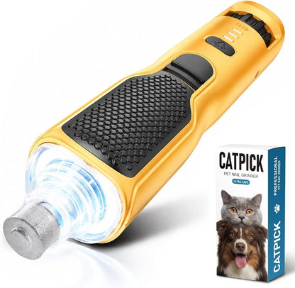 7-Speed Quiet Dog & Cat Nail Grinder with 360° LED for Thick Nails