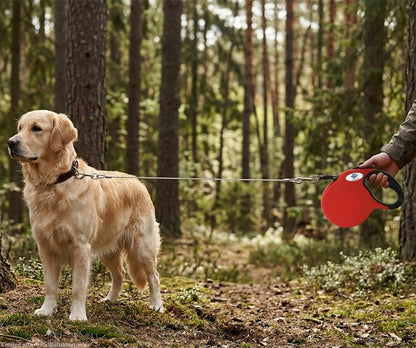 16ft Retractable Dog Leash for Large Breed Dogs up to 110 lbs with a Detachable Chew Proof Extender Wire Ropes (Black L)