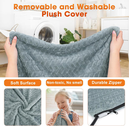Heated Dog Bed, 28''x20'' Waterproof Cat Heating Pad with Timer Temperature Adjustable, Indoor Heated Electric Pet Bed for Cats Dogs, Auto Power-Off, Anti-bite Pet Heated Pad, Medium