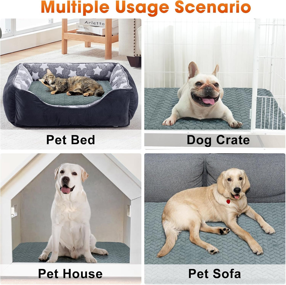 Heated Dog Bed, 28''x20'' Waterproof Cat Heating Pad with Timer Temperature Adjustable, Indoor Heated Electric Pet Bed for Cats Dogs, Auto Power-Off, Anti-bite Pet Heated Pad, Medium