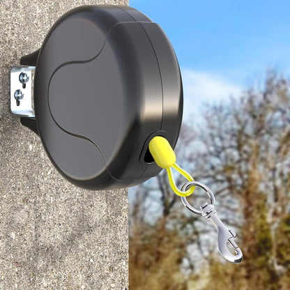 30FT Wall Mount Retractable Dog Tie Out Cable - 180° Swivel & 360° Tangle-Free Design, Perfect for Yard, Picnics & Camping Heavy Duty Steel Cable for Small to Large Dogs (TP-001)