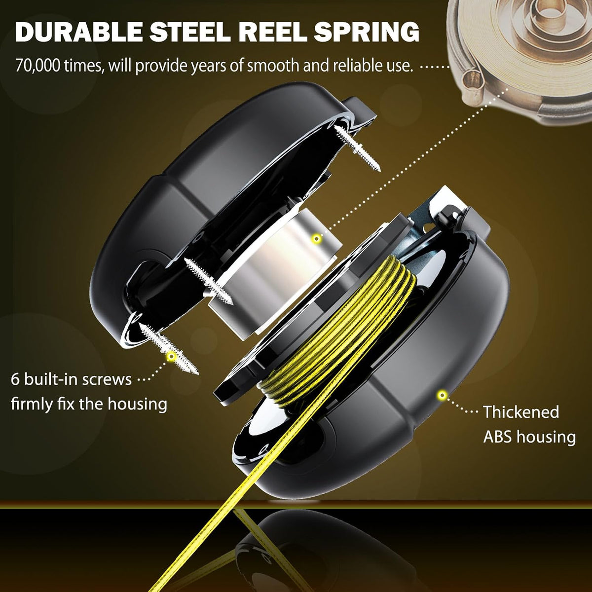 30FT Wall Mount Retractable Dog Tie Out Cable - 180° Swivel & 360° Tangle-Free Design, Perfect for Yard, Picnics & Camping Heavy Duty Steel Cable for Small to Large Dogs (TP-001)