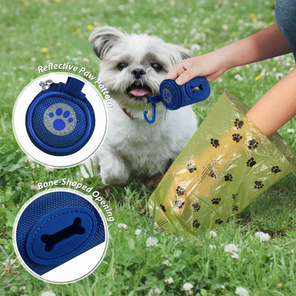 Dog Poop Bag Holder for Leash with Carabiner Clip Soft Fabric