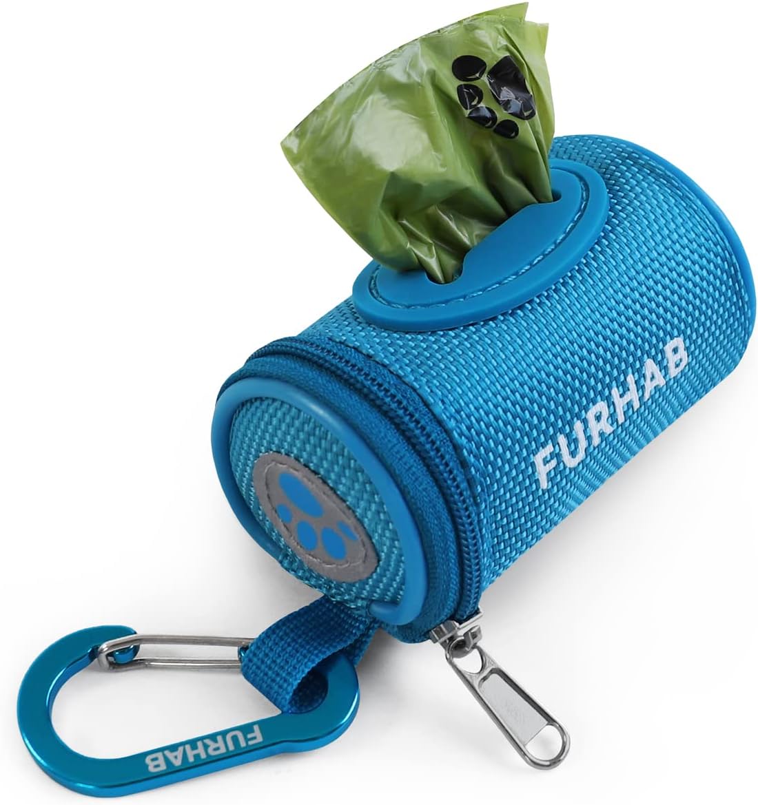 Dog Poop Bag Holder for Leash with Carabiner Clip Soft Fabric