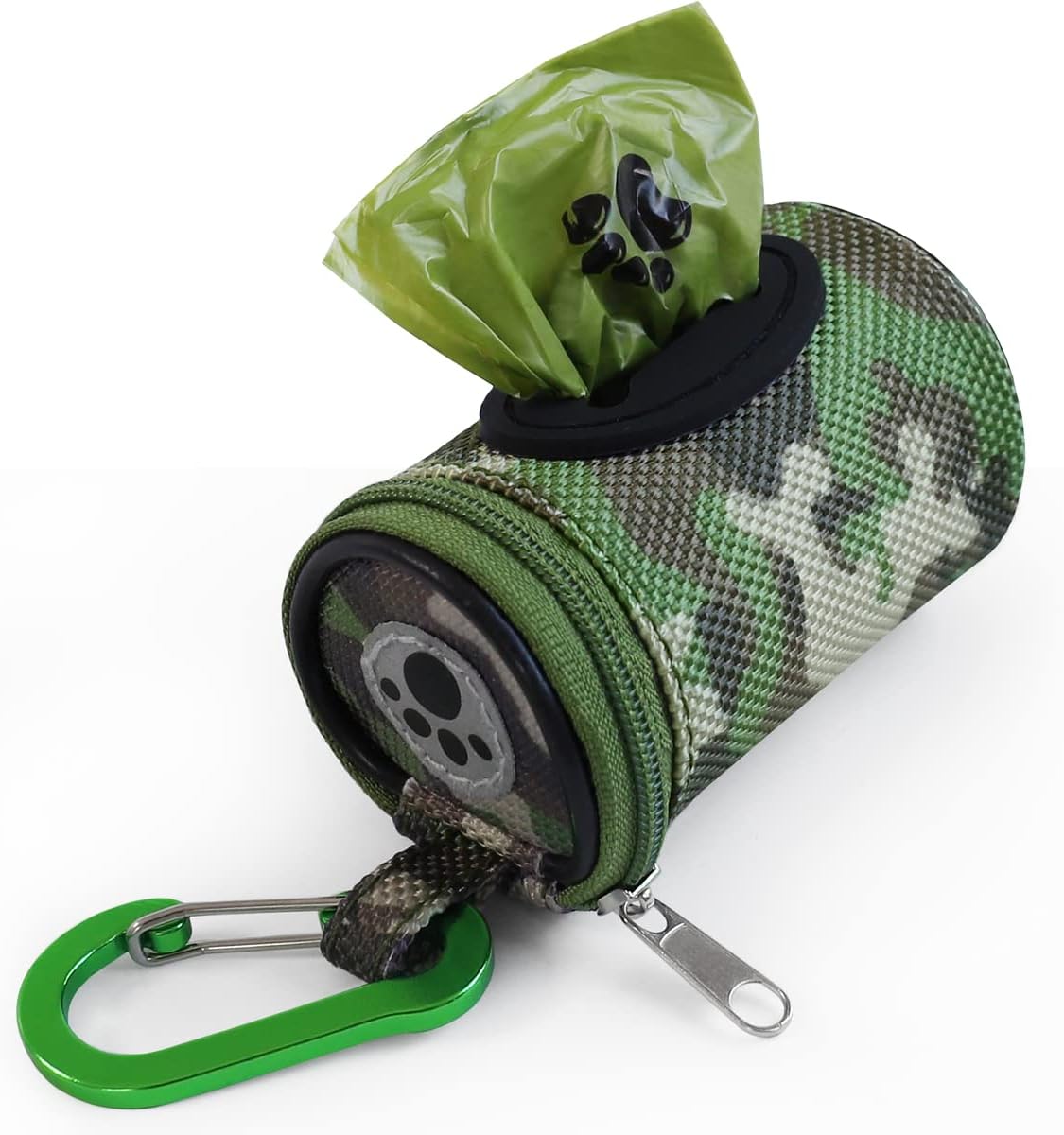 Dog Poop Bag Holder for Leash with Carabiner Clip Soft Fabric
