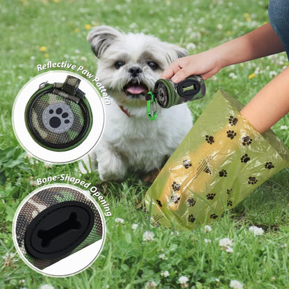 Dog Poop Bag Holder for Leash with Carabiner Clip Soft Fabric