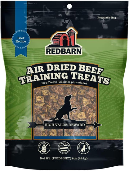 Pet Products All-Natural Air Dried Beef Training Treats for Puppies & Dogs – Grain-Free Single Protein Rewards Made in USA for Small, Medium, & Large Breeds - 8 oz Resealable Bag