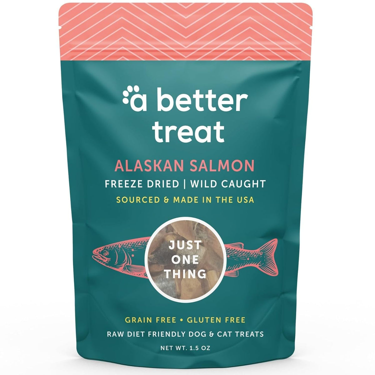 Freeze Dried Salmon Dog Treats, Wild Caught, Single Ingredient | Natural High Value | Gluten Free, Grain Free, High Protein, Diabetic