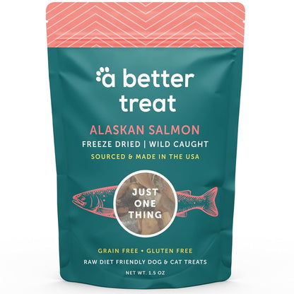 Freeze Dried Salmon Dog Treats, Wild Caught, Single Ingredient | Natural High Value | Gluten Free, Grain Free, High Protein, Diabetic