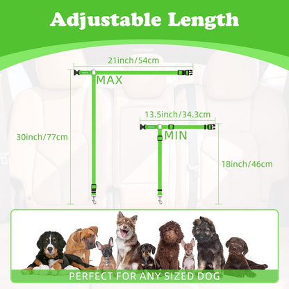BWOGUE 2 Pack Dog Seat Belt for Car, Headrest Restraint Safety Leads | Headrest Loop for Car Travel, 18-30 in Adjustable, 2-in-1 Seat Belt and Leash, 2 Pack for Dogs and Cats, Use with Dog Harness