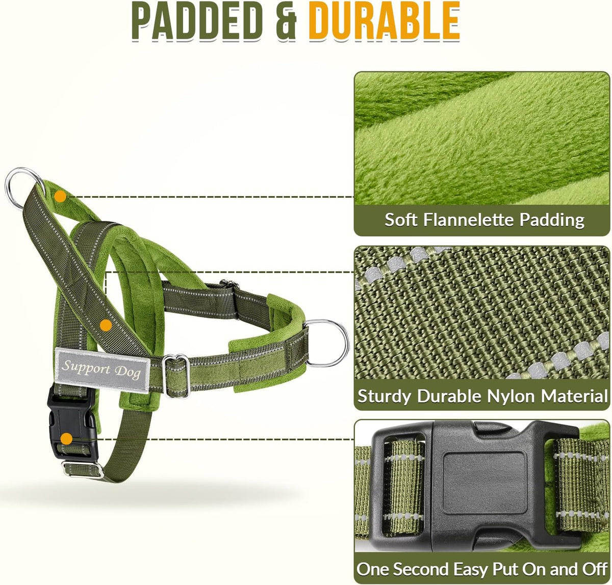 No Pull Dog Harness and Leash Set, Soft Padded for Large Medium Dog