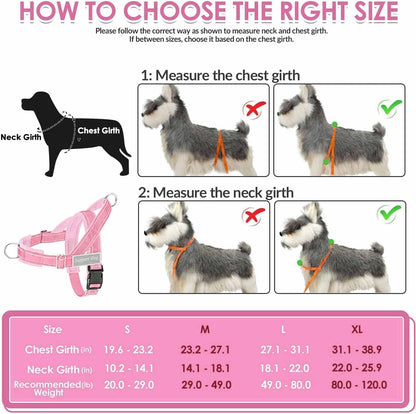 No Pull Dog Harness and Leash Set, Soft Padded for Large Medium Dog