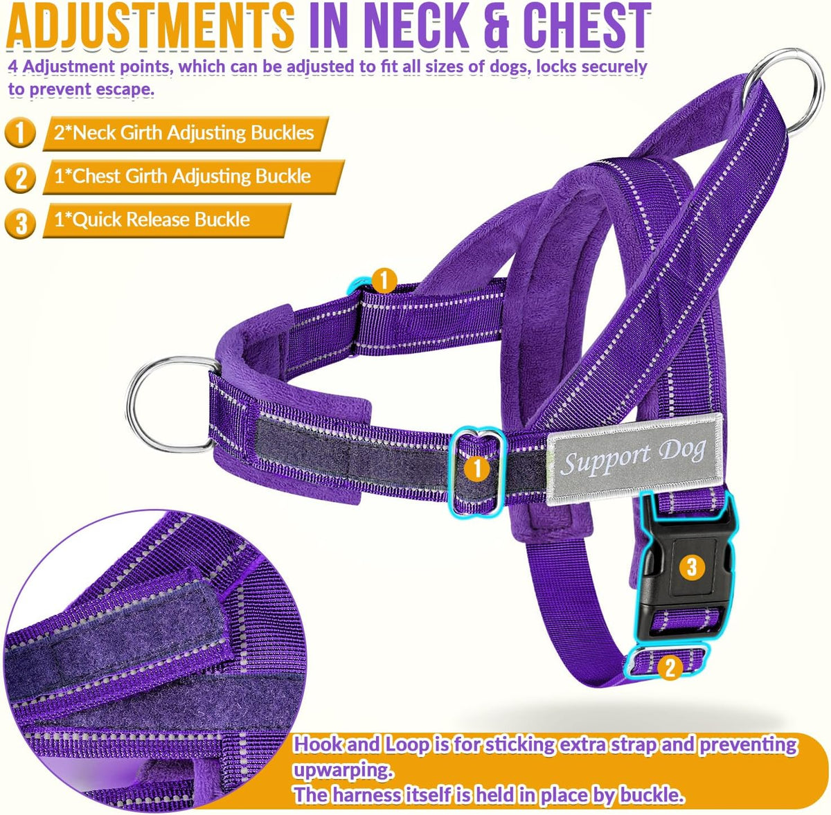 No Pull Dog Harness and Leash Set, Soft Padded for Large Medium Dog