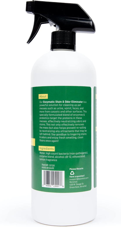 Enzymatic Cleaner for Dog & Cat Urine, Stain & Odor Remover, 32oz
