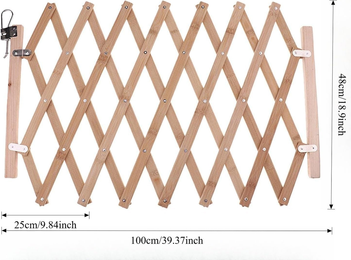 Wood Pet Expanding Swing Gate - Adjustable Dog Gate for Doorways, Hallways, Stairs - 18.9x39.37inch