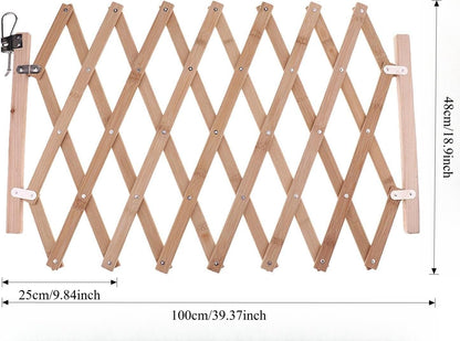 Wood Pet Expanding Swing Gate - Adjustable Dog Gate for Doorways, Hallways, Stairs - 18.9x39.37inch