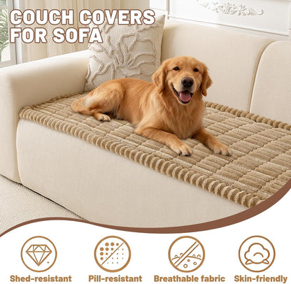 Couch Cover for Dogs Washable, Non Slip Soft Cozy Brown