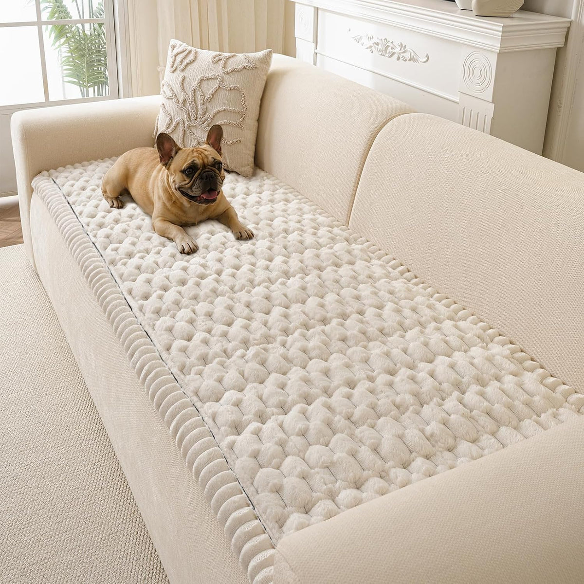 Couch Cover for Dogs Washable, Non Slip Soft Cozy Brown
