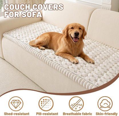 Couch Cover for Dogs Washable, Non Slip Soft Cozy Brown