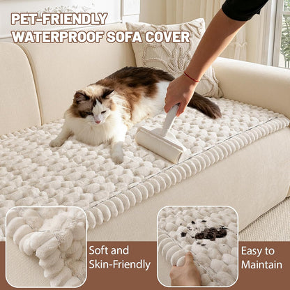 Couch Cover for Dogs Washable, Non Slip Soft Cozy Brown