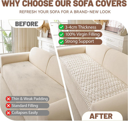 Couch Cover for Dogs Washable, Non Slip Soft Cozy Brown