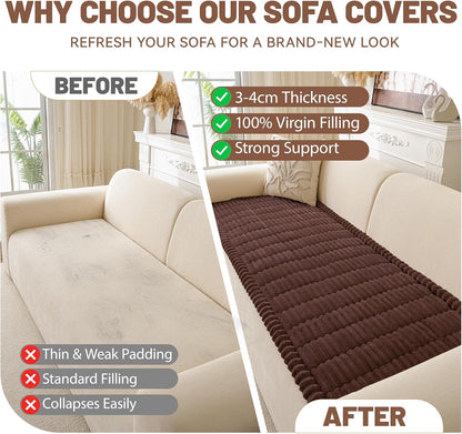 Couch Cover for Dogs Washable, Non Slip Soft Cozy Brown