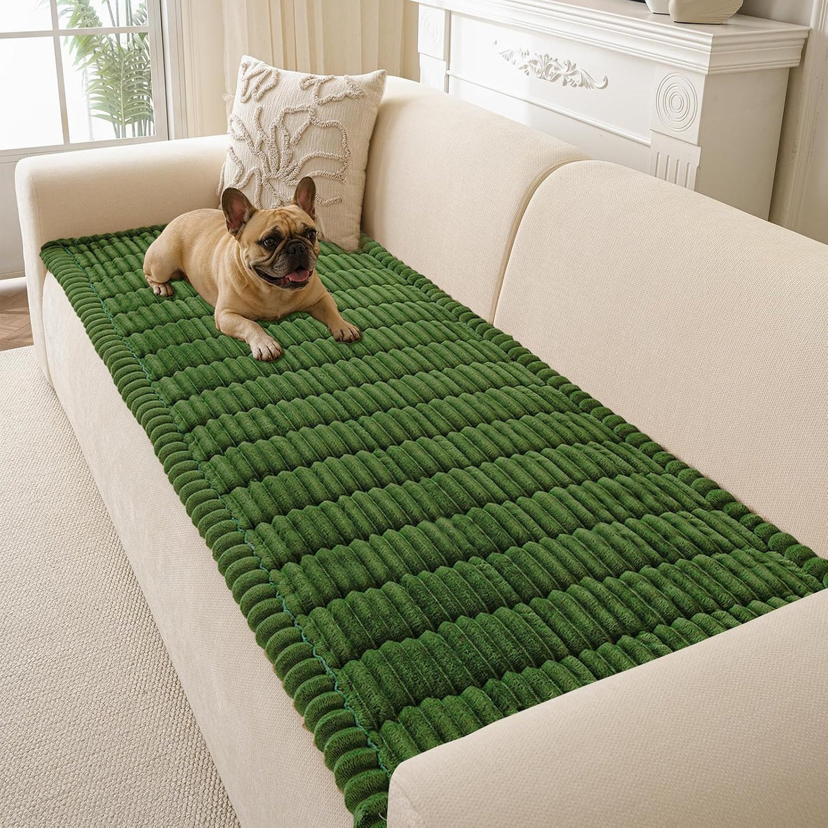Couch Cover for Dogs Washable, Non Slip Soft Cozy Brown